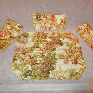 Vtg Karen Lee Ballard Perenial Lane Floral Placemats Blue Ribbon In Honey 4X Lot